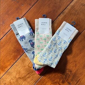 NEW Colorful Crown & Ivy Patterned Socks Collection